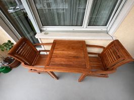 Teak-Gartenset von Mia-Möbel – Tisch und 2 Stühle