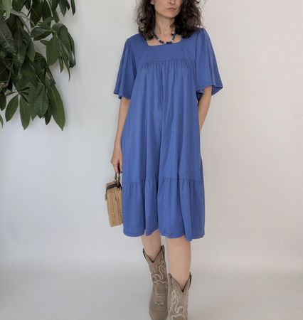 Gudrun Sjödén Kleid blau Grösse M/L , organic cotton