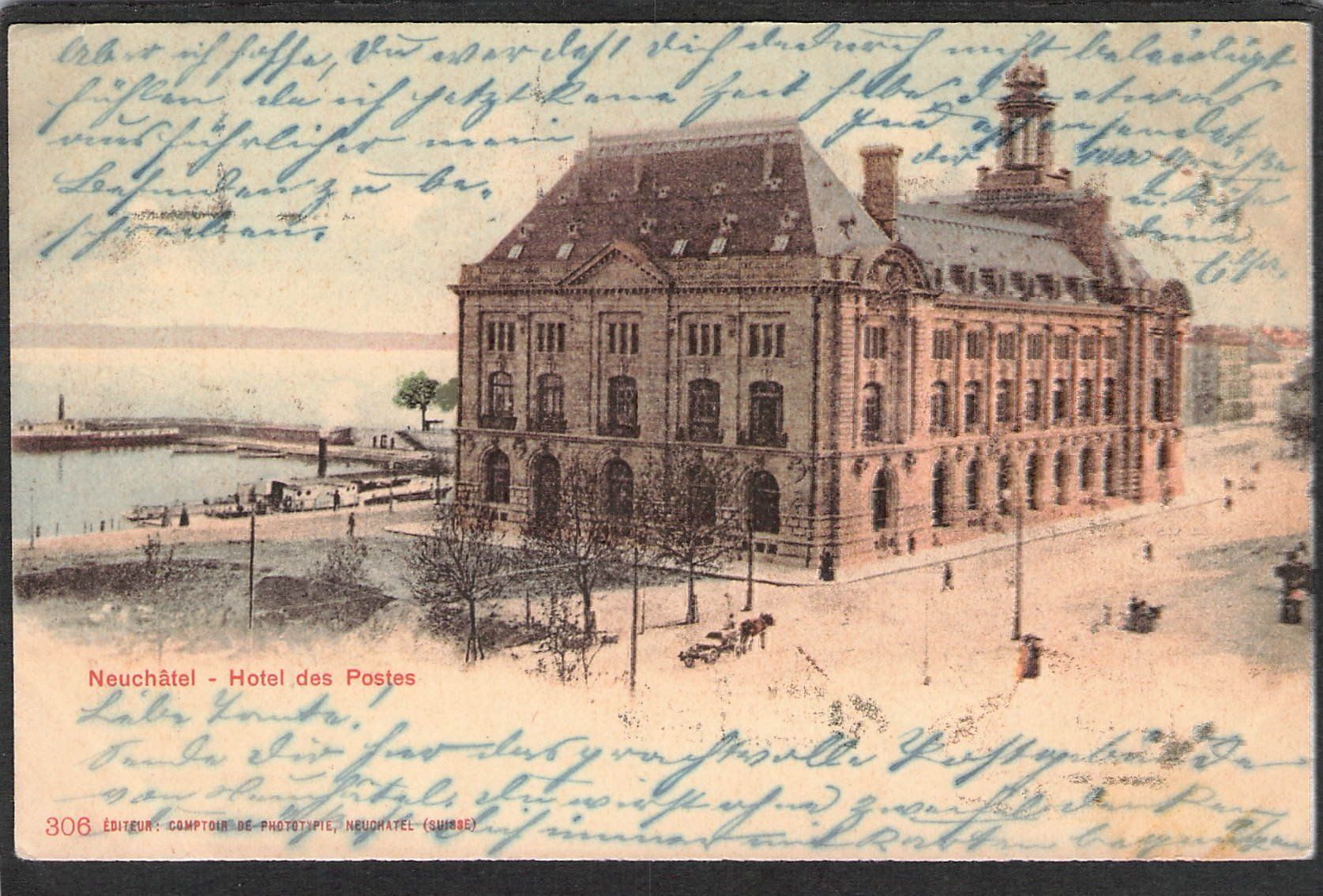 Cartoline postali: CP, Neuchâtel , Hotel des Postes , 1901 – Usato da Reichenburg venduto da Pipo-67