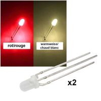 DUO-LED 3mm rot/warmweiss diffus