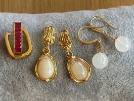 Luxus Elegante Ohrstecker Ohrschmuck  Farbe: Gold Zirkonia