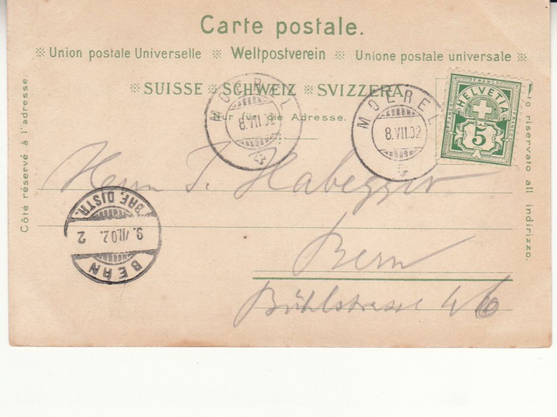 Cartoline postali: Wallis 1902 mit ST Moerel – Usato da Bürglen TG venduto da StampGraf 1