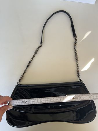 Stuart Weitzman Lack-Tasche, schwarz, zeitlos elegant!