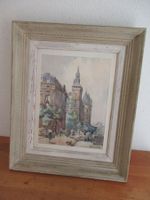 Paris, Marché aux Fleurs, Aquarell hinter Glas