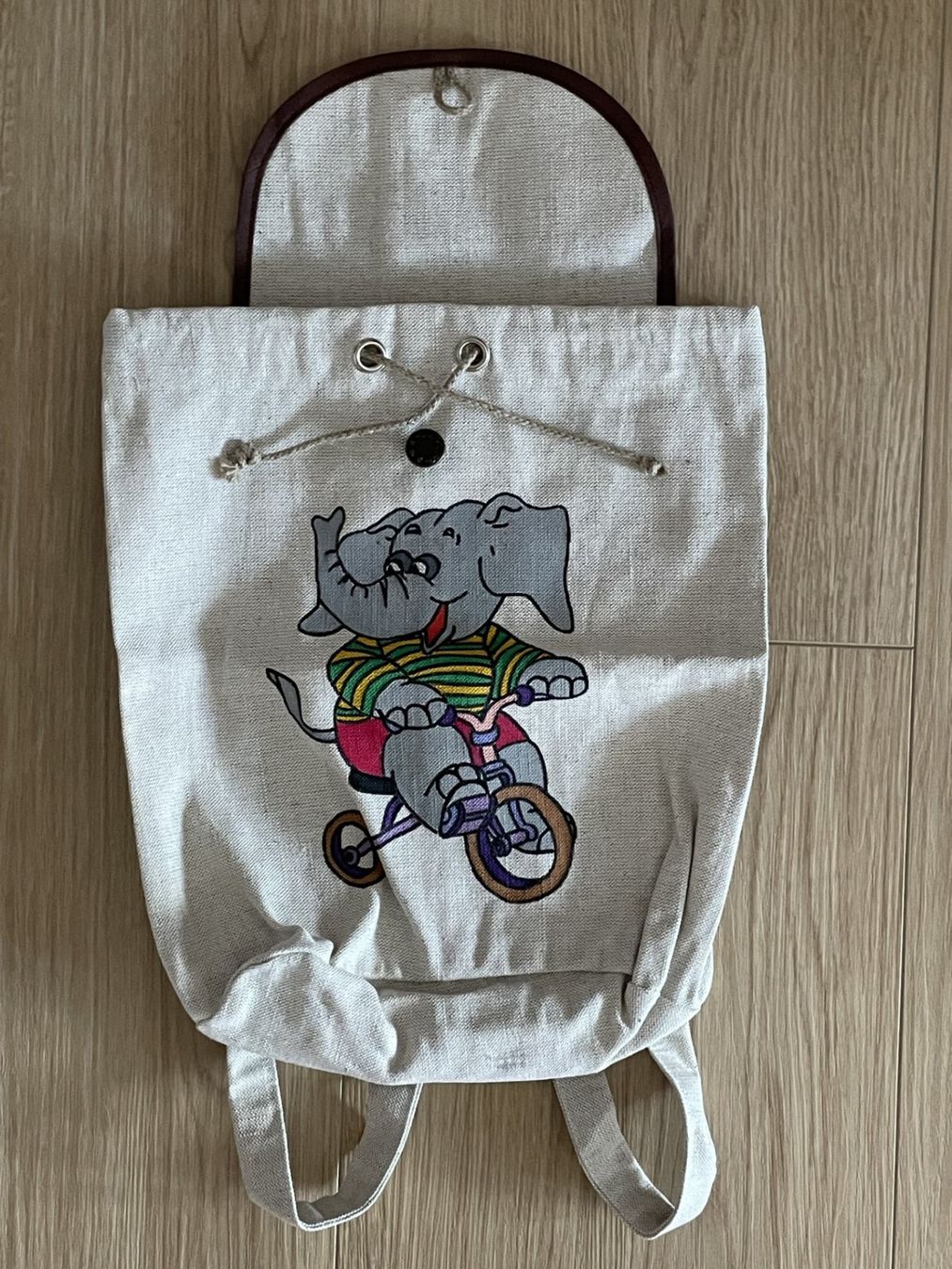 Borse & Zaini: Kinderrucksack bemalt Kitta, Kindergarten oder einkaufen – Nuovo (secondo la descrizione) da Winkel venduto da Kade50 1