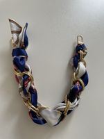 Stylischer Taschengriff mit Kette & Seidentuch, wie neu!