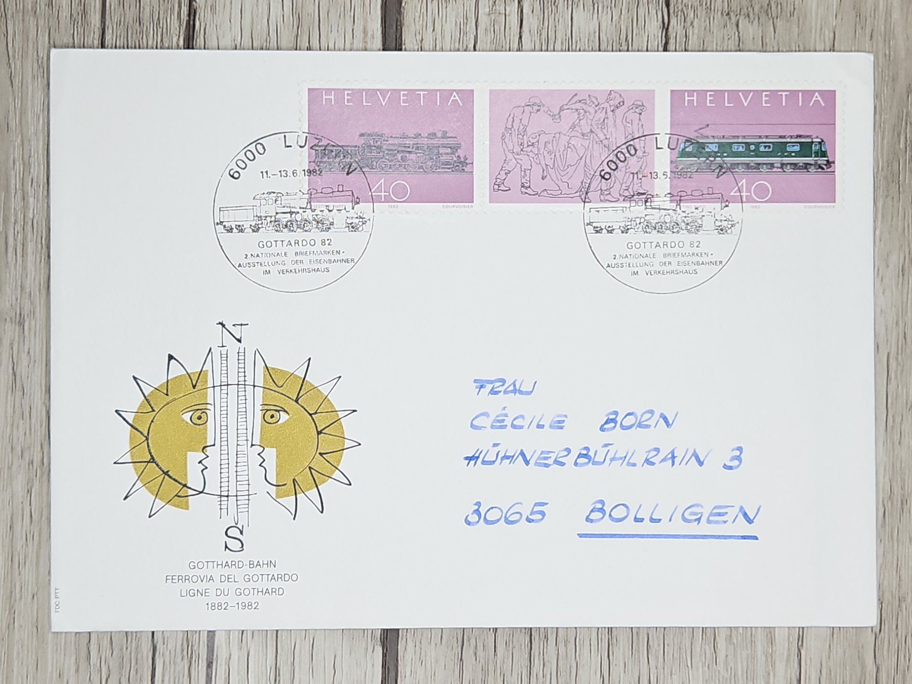 Alle Briefmarken: CL11 Enveloppe + Timbre Suisse 1982 – Gebraucht aus Cousset von Patrick_Collections