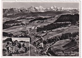 Kurhaus Moosbad mit Blick auf die Alpen  1949