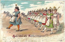 Militär-Humor-AK "Küchendragoner"