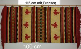 Wandteppich mit Fransen handgewebt Unikat