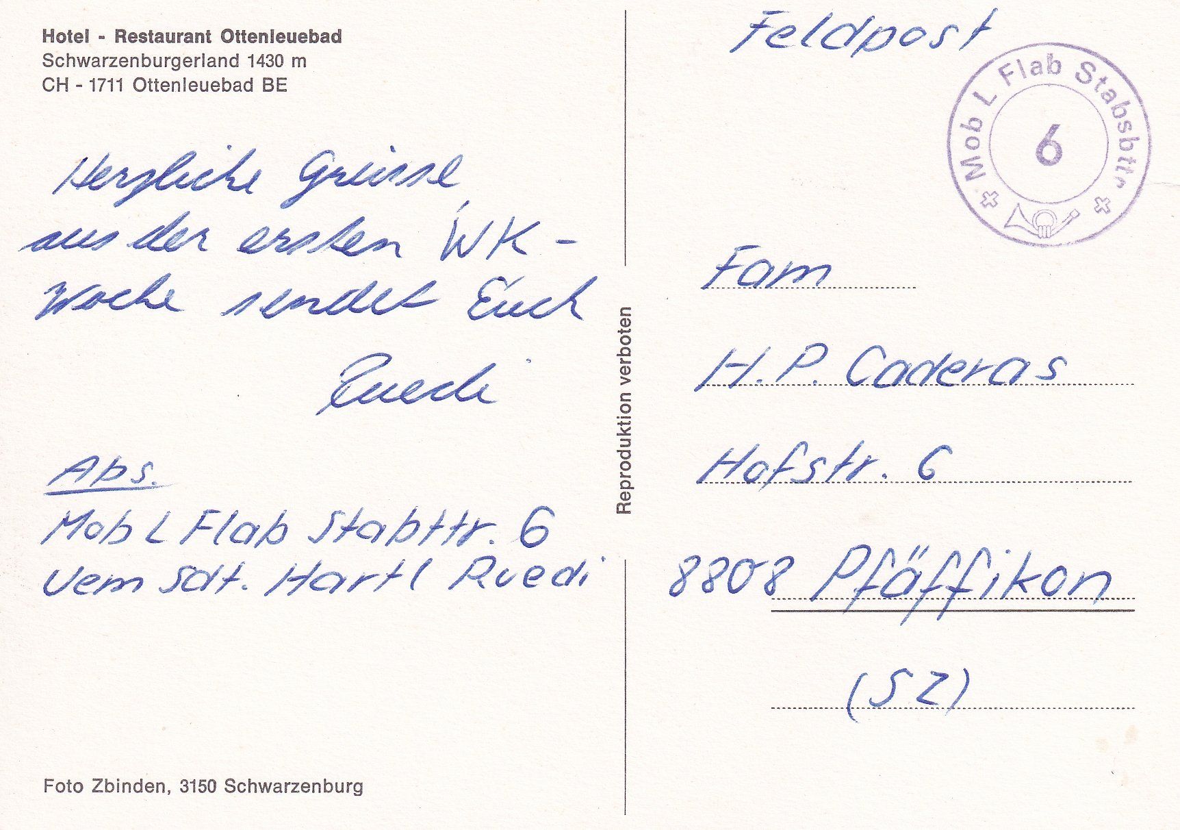 Cartoline postali: Guggisberg - Ottenleuebad /ay – Usato da Hombrechtikon venduto da Rudolf07 1