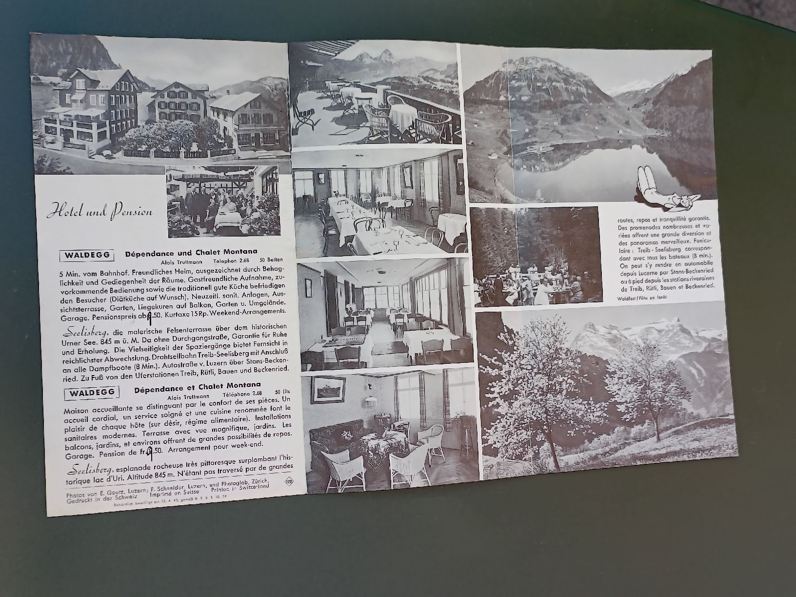 Dokumente: Alter Prospekt / Hotel Waldegg Seelisberg ca. 1930 – Gebraucht aus Brugg AG von Ente015 1