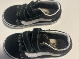 Vans Kinder Turnschuhe Klettverschluss Schwarz Grösse 24