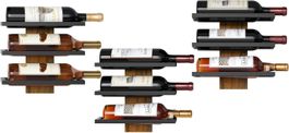 Weinregal Wand Metall 3 Ebenen Flaschenregal Schwarz