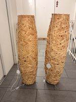 2 Stehlampen aus Holzgeflecht akzeptabler Zustand