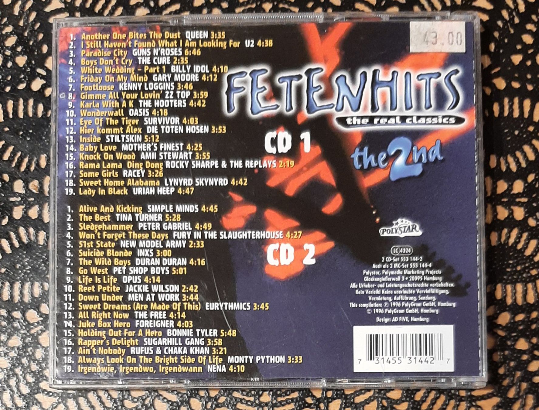 CD: Fetenhits - The Real Classics The 2nd, Compilation 2CD 1996 – Usato da Schönenberg TG venduto da Gregolino76 1