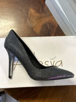 Elegante ALESYA Glitzerpumps, Gr. 40, neu, schwarz