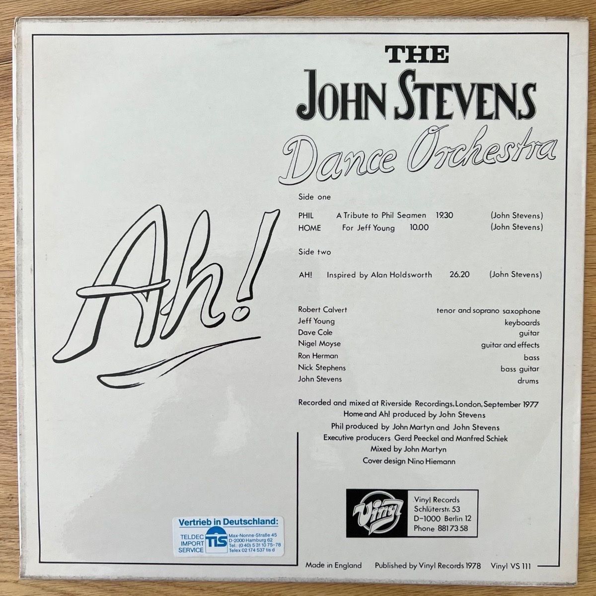 Dischi in vinile: John Stevens Dance Orchestra - Ah! / 1. UK-Press. 1978 – Usato da Gais venduto da soundcave57 1