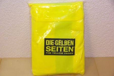 Warnweste in Gelb, mit Packsack