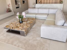 Leder-Ecksofa hellgrau, mit Flecken neu preis 24,999 CHF