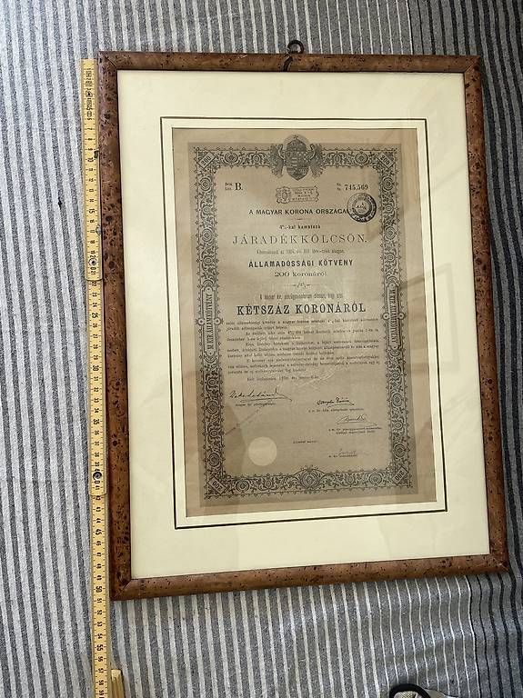 Foto & Immagini: Framed Historic Hungarian Government Bond 1908 – Usato da Ponte Tresa venduto da coc_nnf5 1