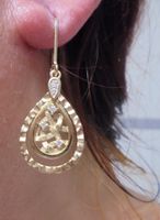 Echtschmuck: Brilliant-Silberohrringe 925er, vergoldet