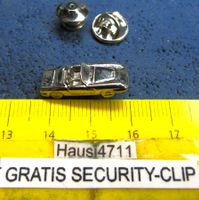 ROADSTER CABRIOLET 3D SILBRIG AUTO PIN mit SECURITY-CLIP