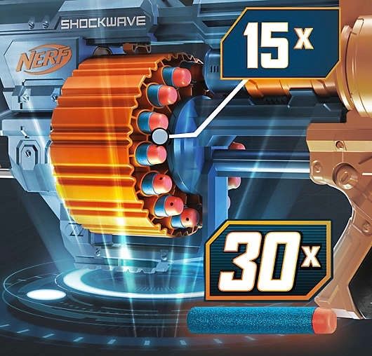 Nerf Giocattoli: Hasbro Nerf Elite 2.0 Shockwave RD-15 – Nuovo (secondo la descrizione) da Basel venduto da Seifehuesli 6