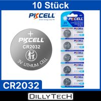 CR2032 PKCELL 3V Lithium-Knopfzellenbatterie - 10 Stk.