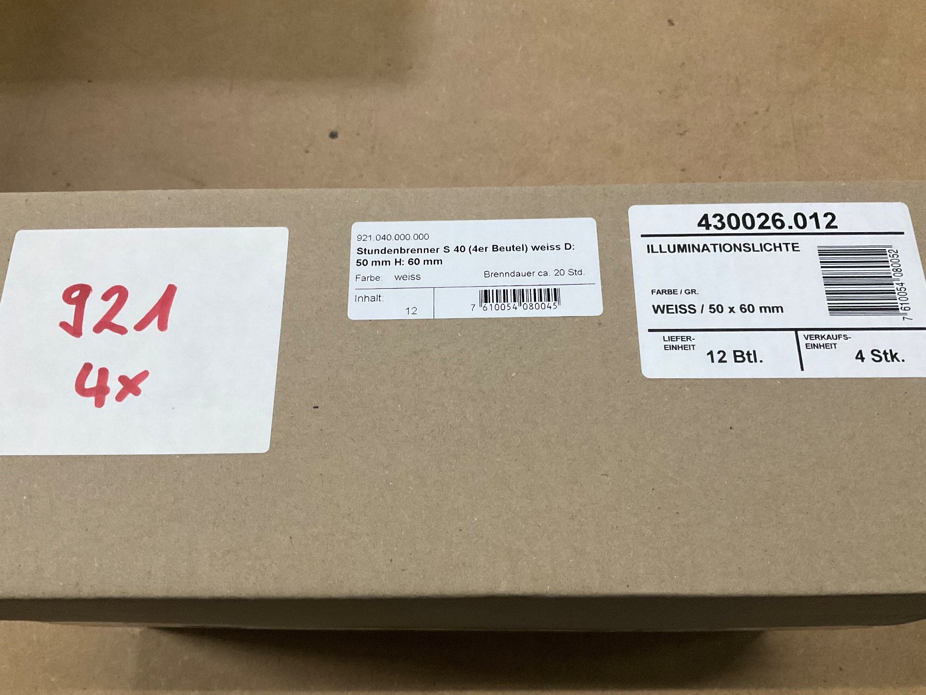 Candele: 921 Posten Stundenbrenner aus Liquidation – Nuovo (secondo la descrizione) da Derendingen venduto da Meisterstuecke 7