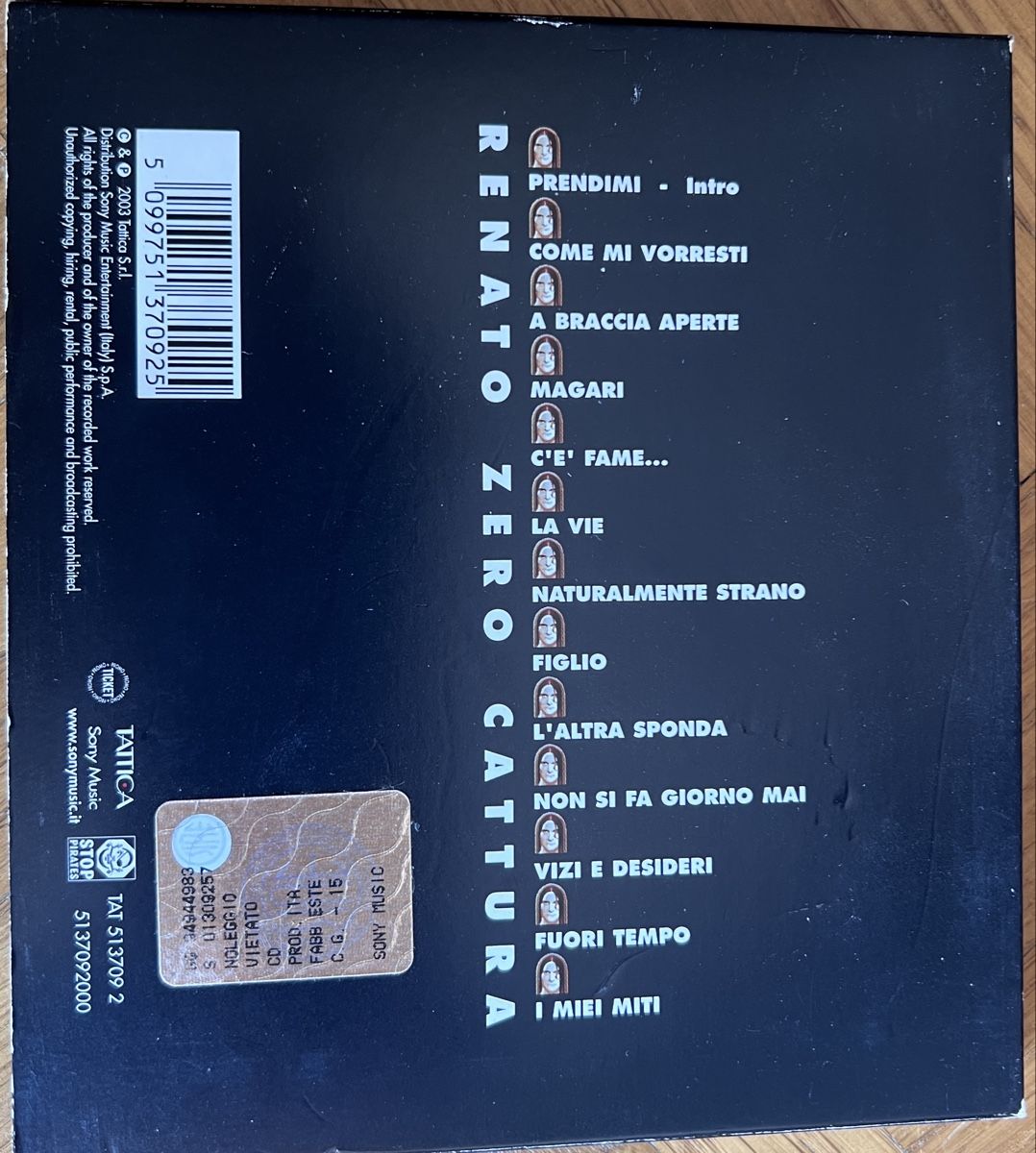 CD: Renato Zero Cattura – Usato da Dino venduto da ani_ypr9 3