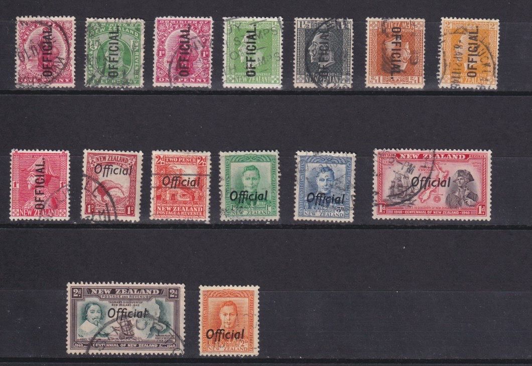 Tutti i francobolli: Neuseeland, 15 versch. Dienstmarken gest. – Usato da Langenthal venduto da 1195