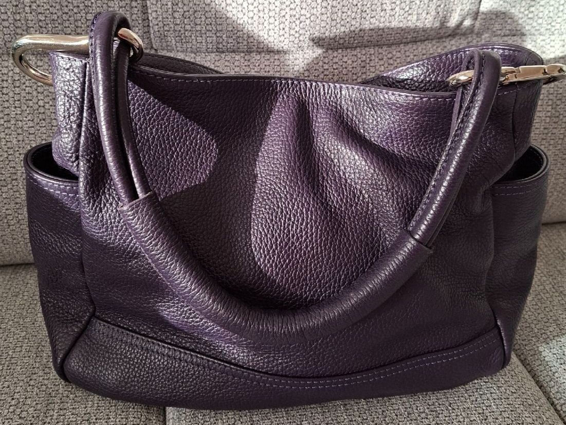 Borse da donna: Sac à main en cuir véritable violet prune – Usato da Lutry venduto da Sim_Sta