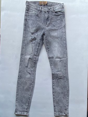 Graue Skinny Jeans, Denim, Gr. 34, neuwertig