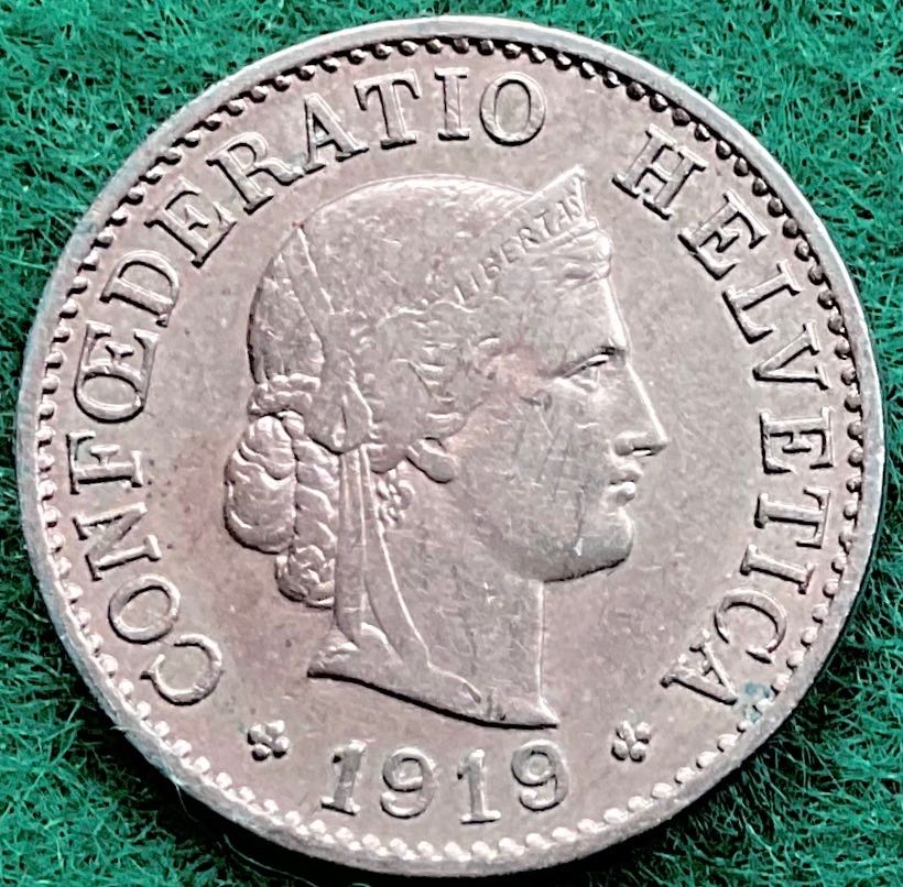 Tutti le monete: Pièce de 5 ct suisse 1919 – Usato da Plan-les-Ouates venduto da gab_cgf6