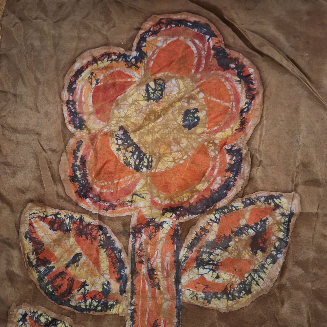 Foto & Immagini: Vintage Seide Batik Bild Blume (2) – Usato da Winterthur venduto da Goldpipau 4