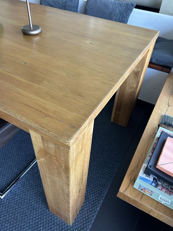 Massiver Holzesstisch aus Eiche mit Stühlen 5