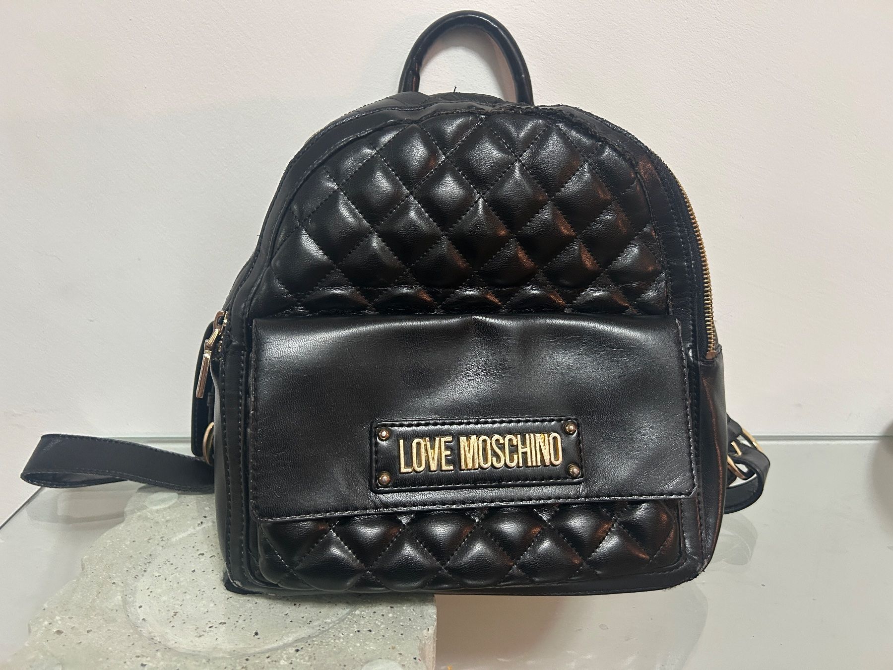 Moschino Zaini: Love Moschino Rucksack, schwarz, gesteppt – Usato da Regensdorf venduto da Spyke55