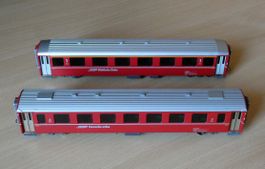 RhB 1. Kl. + 2. Kl.wg Bemo H0m Artnr 3252 158 + 3240 136