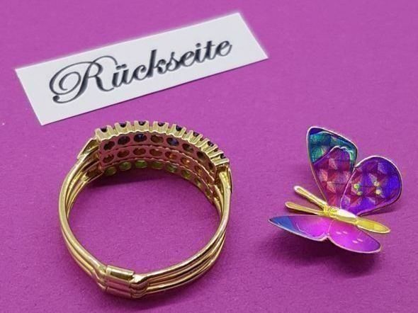 Bagues: Juw.Ring, 8 Smaragde, 8 Rubine+ 8 Safire – Neuf (Voir description) à Unterägeri par Altgoldschmuck 6