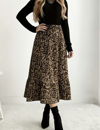 Chic gonna leopardato-tg S/M—nuovo-vita elastico