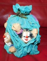Figur, Clowns im Sack, Handmade, H 17 cm