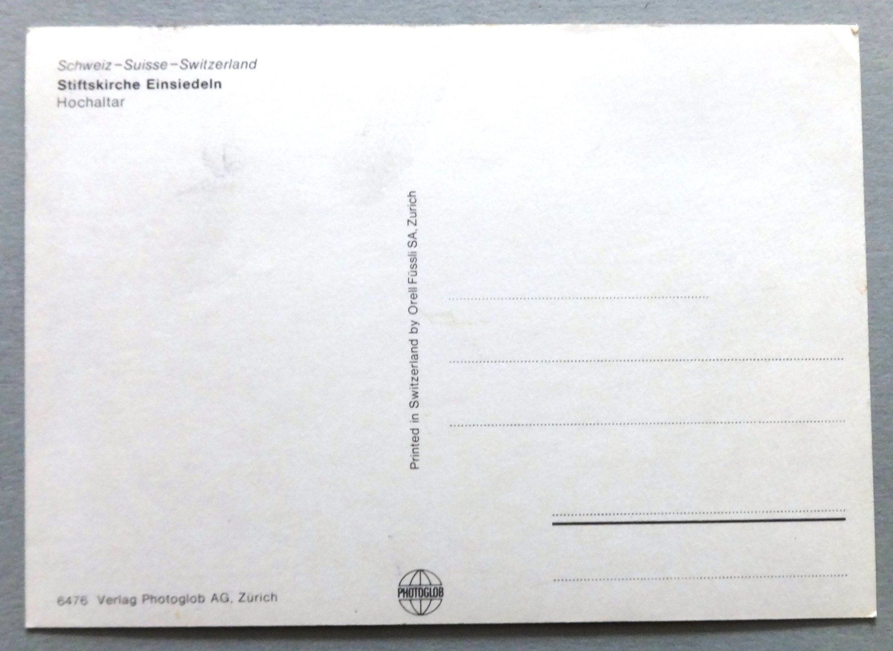 Cartoline postali: Stiftskirche Einsiedeln, Hochaltar – Usato da Fétigny venduto da Billy2miny 1