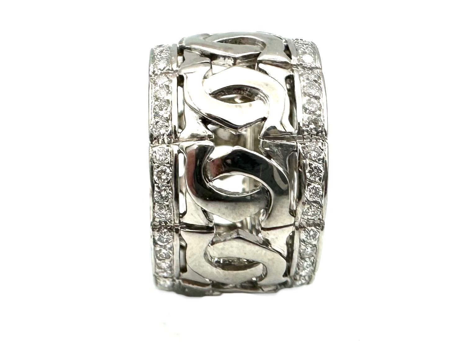 Cartier Anelli: CARTIER. Collection "Entrelacé", bague or blanc et diamants – Usato da Renens VD venduto da Diademe.sarl 3