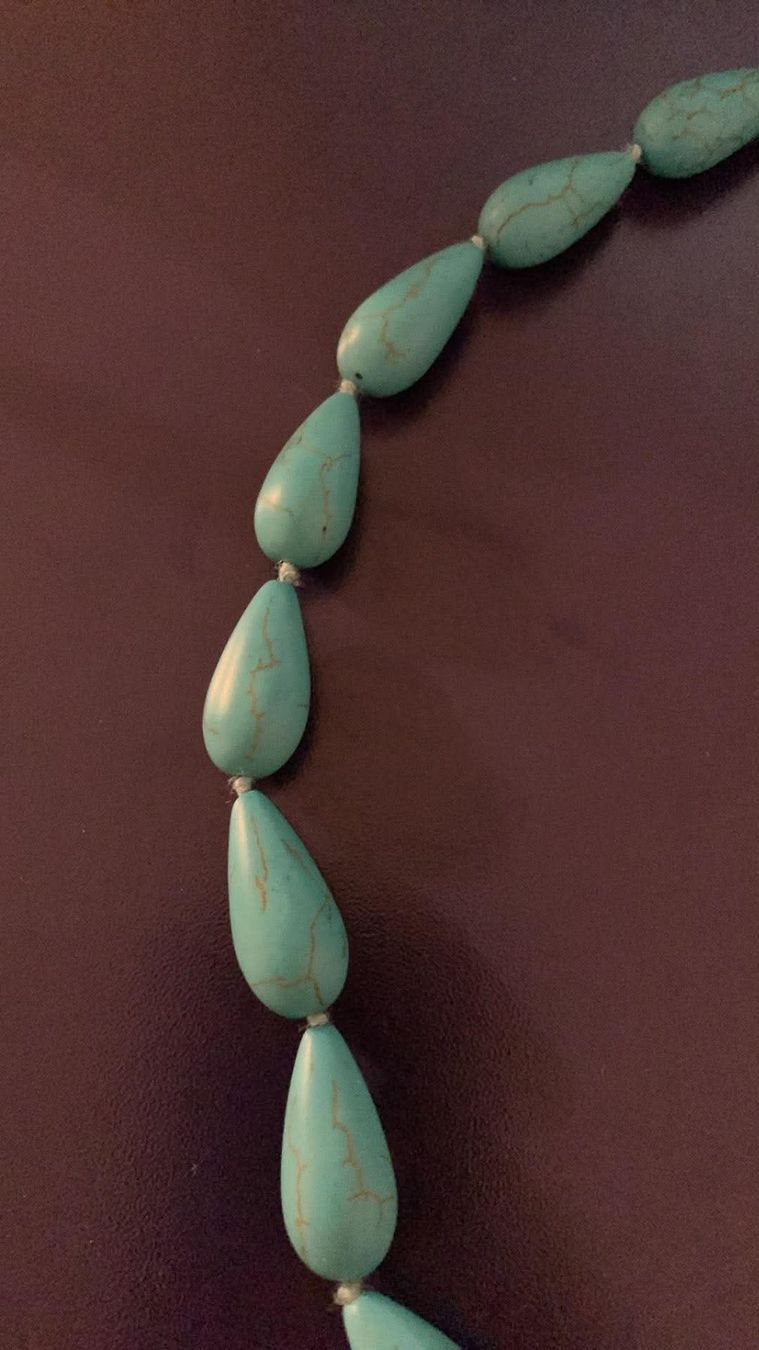 Catenine: Türkiskette turquoise kette Lang Tropfenform – Usato da Bern venduto da waves0 2