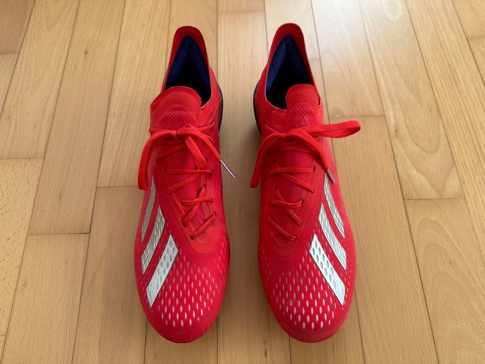 Fussball Nockenschuhe ADIDAS X 18.1 FG rot blau Gr. 44 2 3