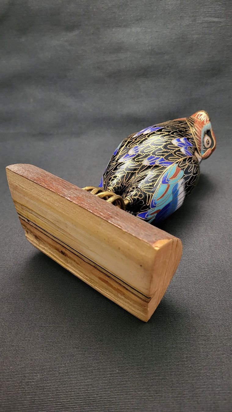 Figurines: Cloisonne-Eule auf Holzsockel – D'occasion à Basel par spinne02 7