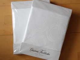 2x Christian Fischbacher Bettwäsche, Jacquard Aqua, NEU !