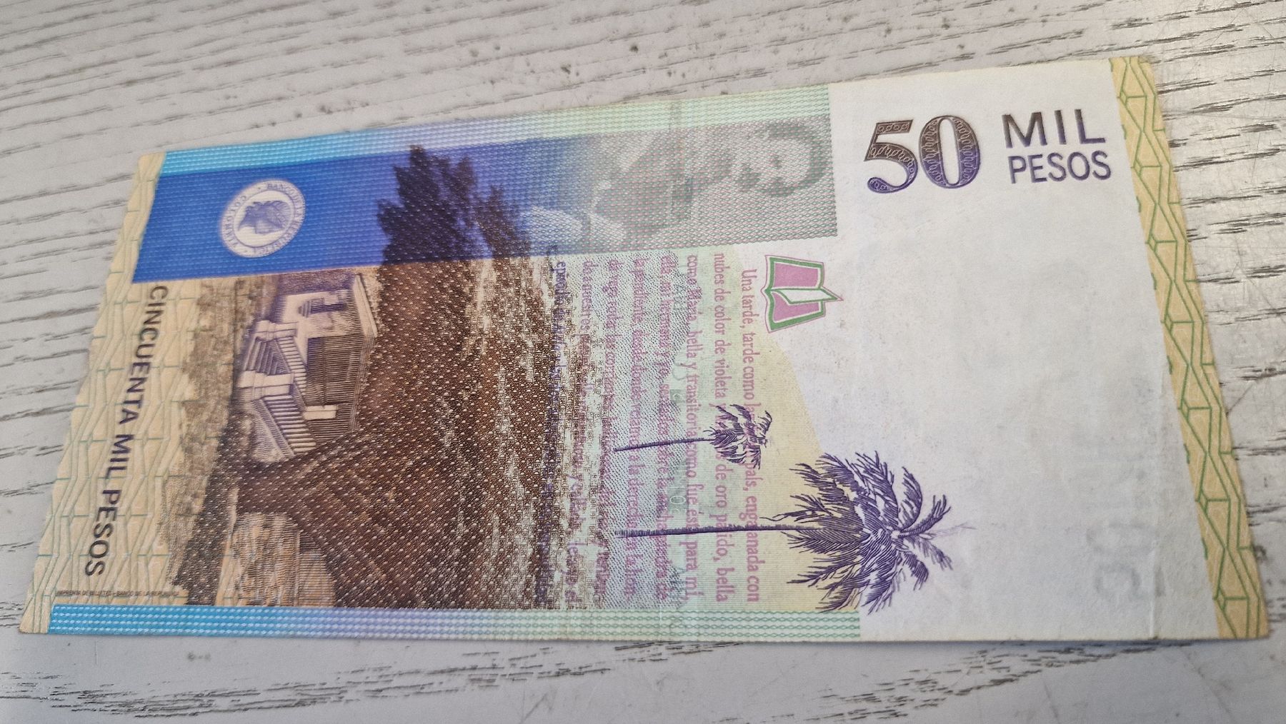 Banknoten: Banknote 50 Mil Pesos Colombia  – Gebraucht aus Herisau von Antiques.AR 1