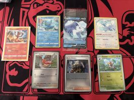 Lot de 7 cartes Pokémon diverses en bon état général